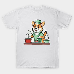 corgi cooking at home T-Shirt